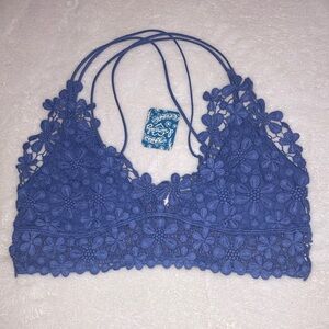 Free People Bluebell bralette/ top, blue, L NWT